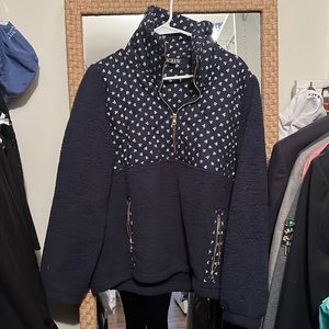 Jcrew Navy half zip fleece medium new